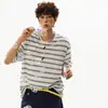 Camiseta de manga larga de retazos a rayas estilo miu con botones de cuerno, unisex, suéter casual de otoño moderno de corte holgado, top simple