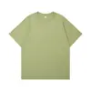 Camiseta de Manga Corta de Algodón Puro Verano Color Puro Holgada Camiseta de Media Manga Cuello Redondo Mismo Estilo para Hombres y Mujeres Soporta Impresión y Running