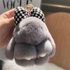 Acessórios DIY da Moda Pingente Chaveiro Coelho de Pelúcia com Laço Fofo Pingente para Bolsa de Pelúcia