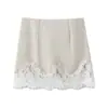 ZA comércio exterior transfronteiriço moda feminina item quente 2026 verão novo moda europeia e americana sexy renda um ombro conjunto de saia curta para mulheres