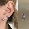 Colección de Pendientes de Hueso del Oído Morado de Ensueño Pendientes de Zirconia Pendientes Planos Espirales de Titanio Médico para el Hélice Pendientes de Hueso del Oído Morados