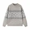 Yidao Vintage Otoño 2026 Nueva Colección: Suéter Tejido Retro con Patrón de Diamantes, Corte Holgado y Relajado, Estilo Pulóver, para Hombre
