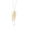 Cadena de suéter larga para mujer, joyería de alta calidad, collar con colgante de pluma de búho dorado, moda de otoño e invierno