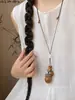 Collar Colgante de Cuentas de Madera Estilo Étnico Retro, Elegante de Moda, Cadena Clavicular de Nicho, Versátil con Estilo, Joyería de Alta Gama para Mujeres