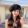 Estilo Coreano Nova Chegada Boné Bud seersucker Branco Primavera e Outono Fotos de Rua Chapéu Elegante Boina Design de Nicho Celebridade da Internet Feminina