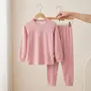 Pijama de inverno infantil, roupa íntima quente para meninos, roupa íntima térmica de lã e seda para meninas, camadas de base para outono e inverno, e um conjunto para crianças mais velhas e adolescentes
