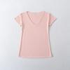 25 Estilos de Camisetas Lisas de Manga Corta para Mujer, Ligeramente Transparentes, Estilo Relajado, Cuello en V Amplio, Colores Macaron