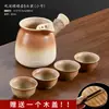 Rodee la estufa y hierva té, tueste olla de leche, lata, olla, tetera de cerámica para quemar en seco en interiores, tetera para té casera, olla de barro, tetera con asa lateral