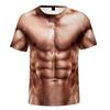 2025 Nuevo Modelo de Verano para Exportación Hombre Musculoso Impresión Digital 3D Camiseta de Hombre de Cuello Redondo Diseño de Manga Corta con Imágenes