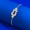 Novo Bracelete Ferradura de Prata S925 Mujing Jewelry Acessível Luxo Diamante de Alto Carbono Extremamente Simples Estiloso Tendência Bracelete de Alto Padrão