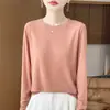 Nuevo Suéter de Punto Fino de Lyocell con Cuello Redondo Estilo Coreano para Mujer, Primavera/Verano 2026, Camisa Básica Versátil Simple, Top Elegante