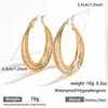 Pendientes Myya de Acero Inoxidable y Acero de Titanio Transfronterizos Europeos y Americanos Pendientes Geométricos Circulares de Combinación de Colores Joyería de Oreja Elegante y Simple