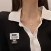 Collar de diamantes cuadrados para mujer, diseño de nicho simple, acero inoxidable, temperamento, cadena de clavícula de circonita geométrica, nueva moda