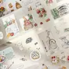 Cinta PET Mate Yanji - Patrón de Acuarela Dibujado a Mano de las Cuatro Estaciones, Impermeable y Duradera, Decoración Creativa para Collages y Diarios