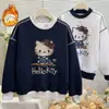 Sudadera de Gato de Invierno para Niñas 2025 Nueva Elegante Camiseta Base de Felpa Engrosada de Dibujos Animados para Niños