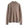 Baicai Rong Temporada Otoño/Invierno Nueva Primera Línea Ropa Lista para Usar Dobladillo Enrollado Sin Costuras Cuello Medio Alto Suéter de Punto de Cachemira Manga Larga
