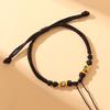 Acessórios de pulsera DIY semi-acabados feitos à mão com tranças, estilo étnico, com contas, ouro duro, atacado.
