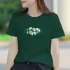 Camiseta Casual de Algodão Puro Slimming Versátil Plus Size Nova Verão 2026, Top Casual de Manga Curta Comprimento Médio Tendência Nicho