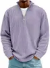 Novedad Otoño 2025 Amazon Camisas Casuales para Hombre Cuello Alto Cremallera Pana Manga Larga Camisa Polo para Hombre