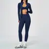 Traje Esportivo de Alta Elasticidade Transfronteiriço Altura Cintura Levantar Glúteos Corrida Conjunto de Três Peças Pilates Treinamento Conjunto Fitness 5112