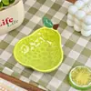 Lindo plato de salsa con forma de fruta de dibujos animados para uso doméstico, plato de cerámica de alta estética para snacks, plato para vinagre, plato para salsa, plato para condimentos, plato para salsa de soja