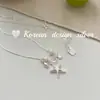 Corea Primavera y Verano Nuevo Diseño Estilo Ins Joyería de Plata Plata de Ley S925 Estrella de Mar Concha Gota de Agua Perla Collar Cadena para Clavícula