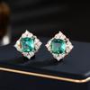 Pendientes de plata s925 con diseño de nicho de aguja, al por mayor, con circonitas brillantes, de lujo, de alta gama, geométricos, sencillos y cuadrados.
