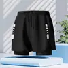 Bañadores para hombre adulto para correr, de doble capa, anti-vergüenza, corte holgado, talla grande, bañadores para aguas termales, al por mayor, sin poliéster