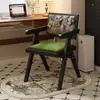 Silla de comedor estilo wabi-sabi, silla de uso doméstico de imitación madera, silla con respaldo de cojín suave estilo francés, silla para té de balcón, silla vintage Chandigarh