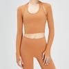 Cárdigan Cálido de Primavera para Deporte Chal de Yoga Cepillado Chaqueta Chaleco de Fitness para Exteriores Ropa Corta de Yoga de Color Liso