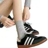 Calcetines de Mujer Zhuji para Primavera y Verano, Calcetines de Algodón Puro hasta la Mitad de la Pantorrilla, Antibacterianos, Absorbentes de Sudor, Sin Costuras, Versátiles, Calcetines de Punto Grueso tipo Slouch, Calcetines de Algodón para Mujer