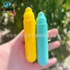 Botella Roller Verde Mate 18ml Cordón Crema Masajeadora Protección Ocular Botella Roller de Bola Plástico PP Aceite Esencial de Consuelda Botella Roller