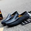 Explosiones de Comercio Exterior Four Seasons Zapatos Casuales de Frijol para Hombre Zapatos de Frijol de Cuero Transpirables Huecos de Alta Calidad Talla Grande Venta al por Mayor