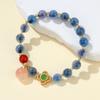 Templo Mesmo Estilo Coração de Açúcar Ágata Pulseira Feminina Nova Estilo Chinês Pulseira Trevo de Quatro Folhas Boa Sorte Pêssego Pingente Retro Pulseira