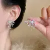 Brincos de Prata de Lei S999 com Pino, Brilhantes, Design de Fogos de Artifício, Nicho, Versáteis, Sensação de Alto Padrão, Personalidade, Design de Luxo Leve, Joia para Orelha