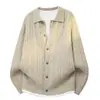 Nuevo cárdigan casual de moda estilo old money de lujo ligero con cuello camisero, suéter de punto de manga larga para hombre, cárdigan de punto para hombre