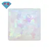 Huagang Gema Cuadrada Ángulo Recto Fondo Plano Ópalo Sintético Artificial Piedra Ópalo Imitación Ópalo Op16 Blanco