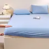 Conjunto de Lençol de Seda Gelada Três Peças Modelo Novo 2026, Protetor de Colchão Jacquard de Seda Refrescante, Cobre-leito, Lençol de Cama Solteiro