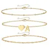 2026 Nuevo Producto Transfronterizo Europeo y Americano Pulsera de 26 Letras Iniciales para Mujer Acero Inoxidable Moda Simple Forma de Corazón Pulsera Dorada