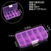 Caja de almacenamiento de plástico transparente desmontable de 10 compartimentos fijos para cuentas diy, rejilla para joyería de cuentas, caja de embalaje creativa cultural para equipo de pesca