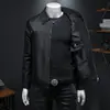 Jaqueta Masculina Casual Tendência Moda Outono 2025 Gola Lapela Slim Fit Personalidade Casaco