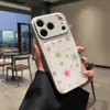 Capa de Celular Galvanizada com Estrelas Coloridas Adequada para iPhone 17, Apple 16 Pro Max, Capa de Couro para 14 Pro, Estilo Fresco para 12/11