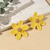 Pendientes de Estrella de Mar Estilo Vacaciones de Verano en la Costa, Aretes Versátiles Frescos y de Moda, Pendientes Únicos de Flor Grande Dopamina