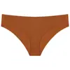 Roupa íntima de peça única sem costura, secagem rápida, respirável, europeia e americana, de cintura baixa, confortável, alta elasticidade, cor nude, cobrindo metade do quadril para mulheres