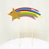 Arco Iris Decorativo Colorido Tarjeta Inserto para Pastel Pastel de Cumpleaños Estrellas Dorada Rosa Azul Enchufe Decoración de Postre para Hornear Inserto
