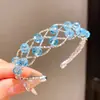 Pulseira aberta vazada trançada com contas, moderna e versátil para o uso diário, luxo leve com um toque de alta qualidade, joia feminina versátil