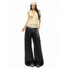 Jeans Anchos de Tencel Naranja Infantil # Finos, Frescos, Holgados, Adelgazantes, Cubren la Piel, Casuales, Versátiles, de Largo Completo para Mujer