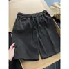 Shorts de Corte Diagonal Estilo Old Money Americano para Homens, Verão Retro Color-Blocking, Sensação de Alto Padrão, Caimento Solto, Versátil, Shorts Esportivos Casuais de Cinco Pontos
