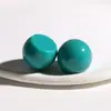 Zhen Tu 21mm Estilo Coreano Ins Morandi Color Sólido Resina Redonda Media Redonda Parche Pendientes DIY para Mujeres