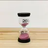 Ampulheta Selecionada com Tampa Preta Temporizador de 1-60 Minutos Presente de Aniversário Decoração de Casa Artesanato em Vidro Ampulheta para Jantar